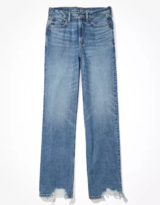 Aeo AE Dreamy Drape Super High-Waisted Baggy Wide-Leg Jean