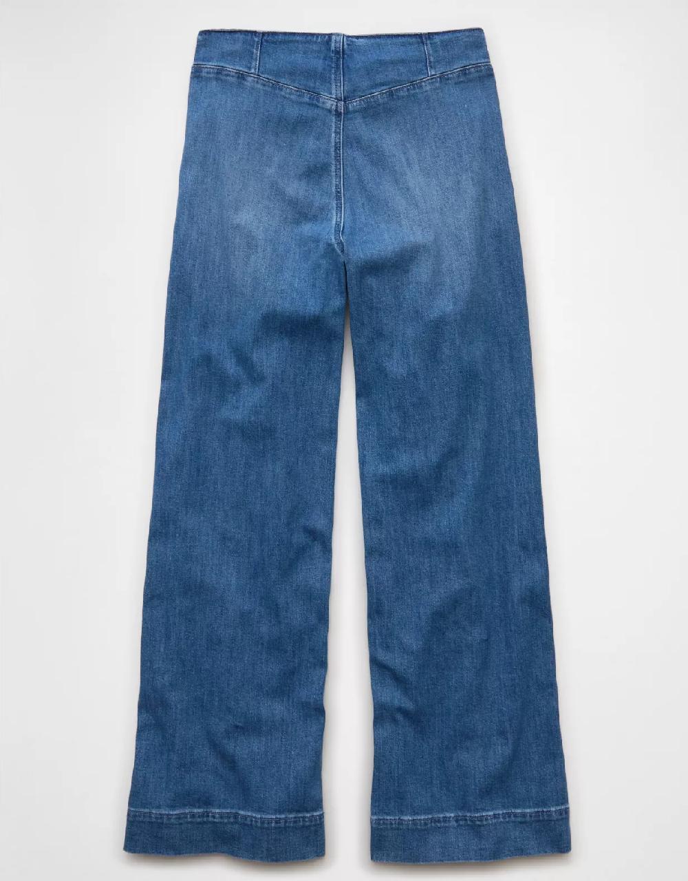 Aeo AE Dreamy Drapey Stretch Super High-Waisted Baggy Wide-Leg Jean