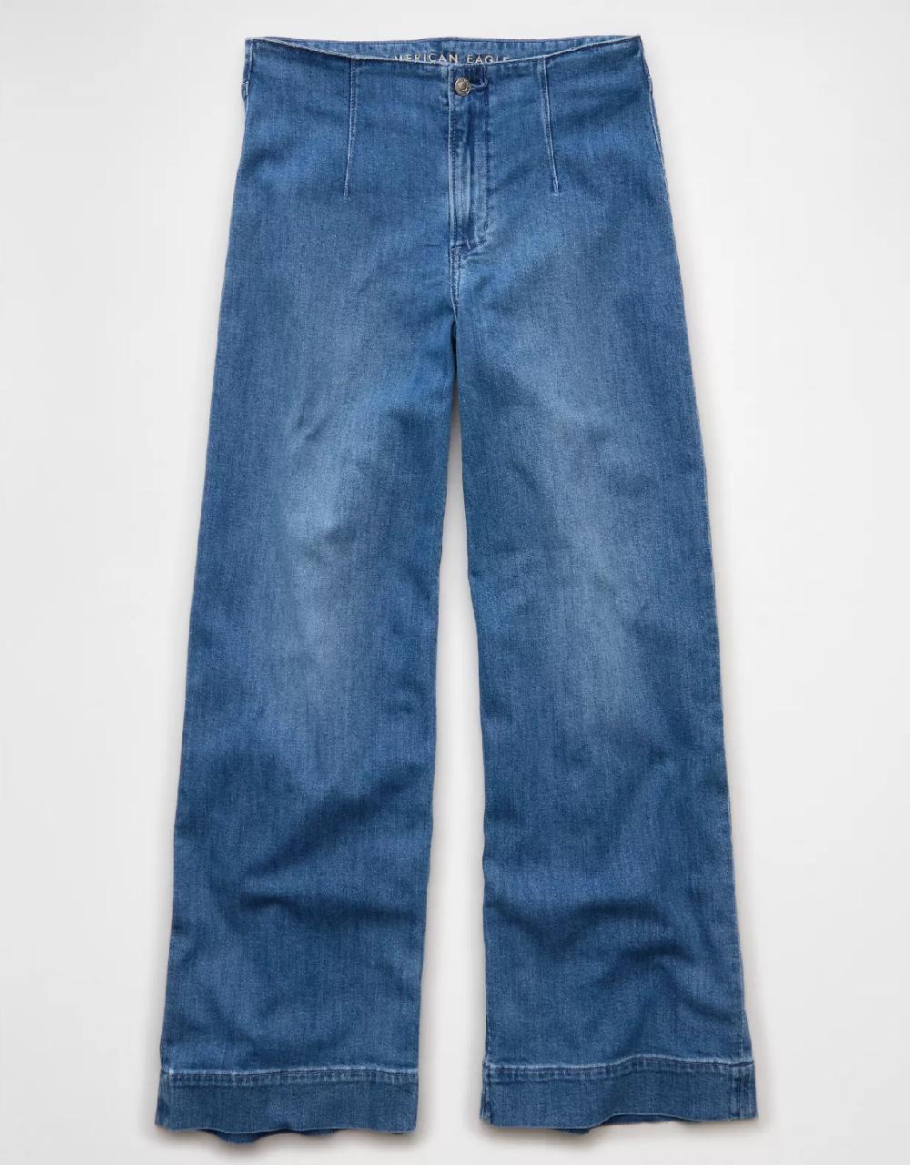 aeo AE Dreamy Drapey Stretch Super High-Waisted Baggy Wide-Leg Jean