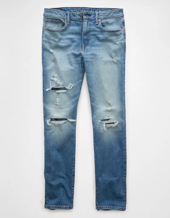 Aeo AE EasyFlex +TENCEL™ Fibers Patched Slim Straight Jean