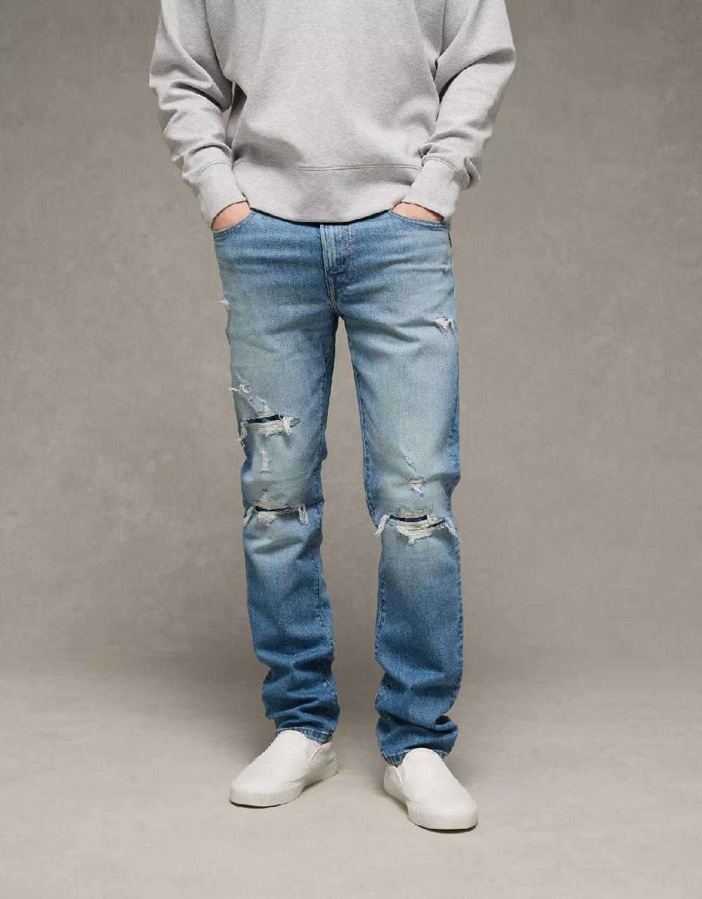 aeo AE EasyFlex +TENCEL™ Fibers Patched Slim Straight Jean