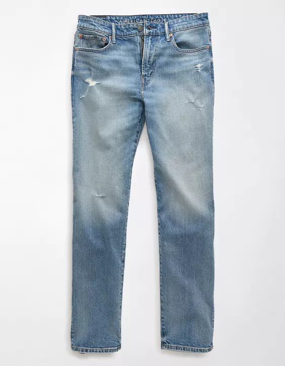 Aeo AE EasyFlex +TENCEL™ Fibers Ripped Slim Straight Jean