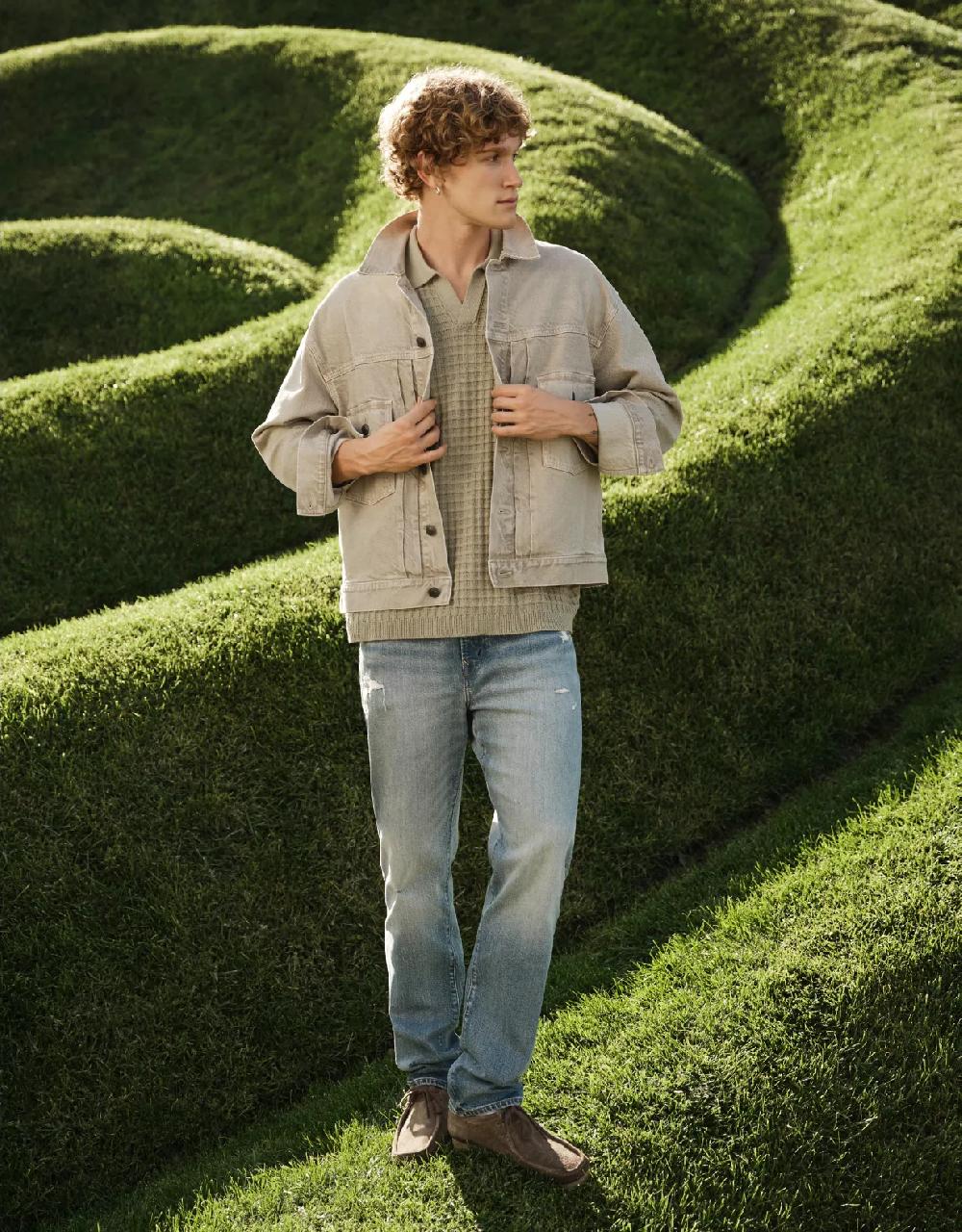 aeo AE EasyFlex +TENCEL™ Fibers Ripped Slim Straight Jean