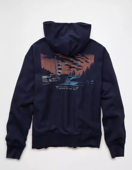 Aeo AE Laidback Luxe Heavyweight Destination Graphic Hoodie