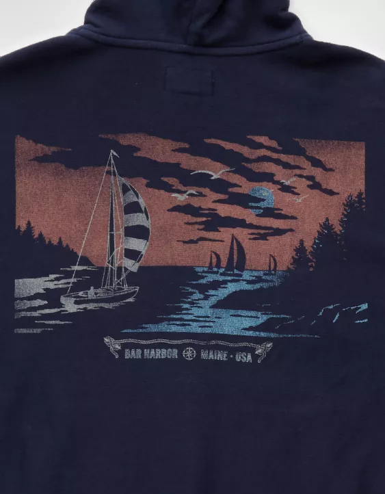 Aeo AE Laidback Luxe Heavyweight Destination Graphic Hoodie