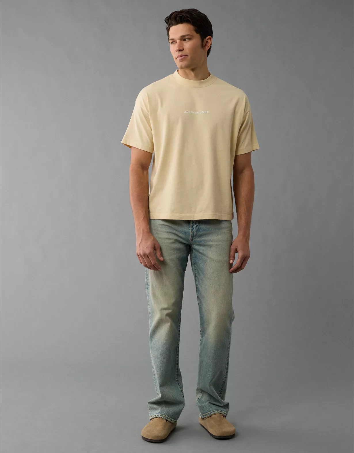 aeo AE Laidback Luxe Heavyweight Oversized Logo Graphic T-Shirt