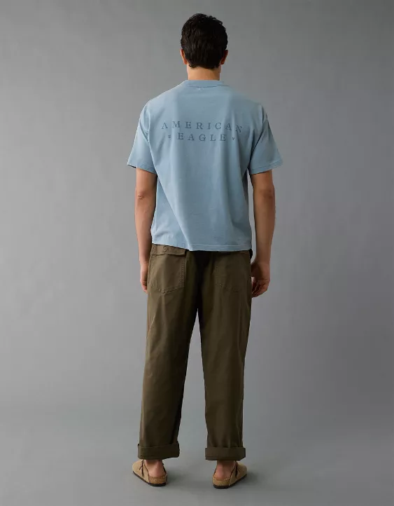 Aeo AE Laidback Luxe Heavyweight Oversized Logo Graphic T-Shirt