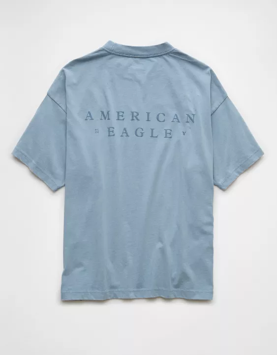 Aeo AE Laidback Luxe Heavyweight Oversized Logo Graphic T-Shirt