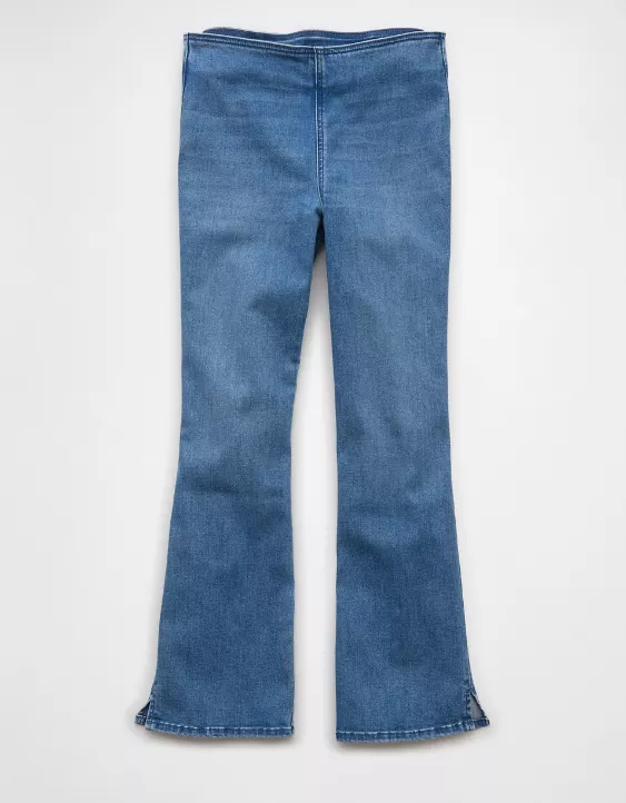 Aeo AE Luxe Pull-On High-Waisted Kick Bootcut Crop Jean
