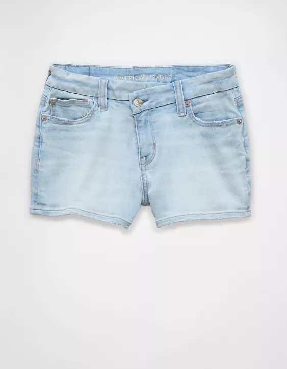 Aeo AE Next Level Curvy High-Waisted Denim Short Short