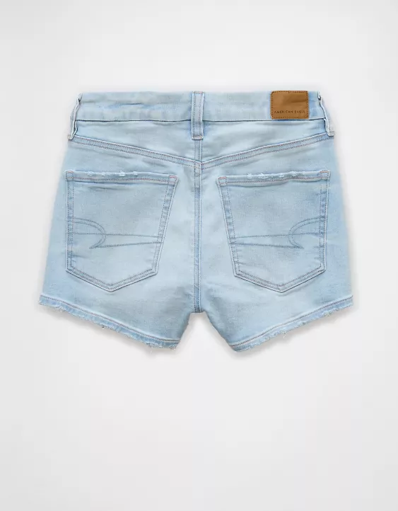 Aeo AE Next Level Curvy High-Waisted Denim Short Short