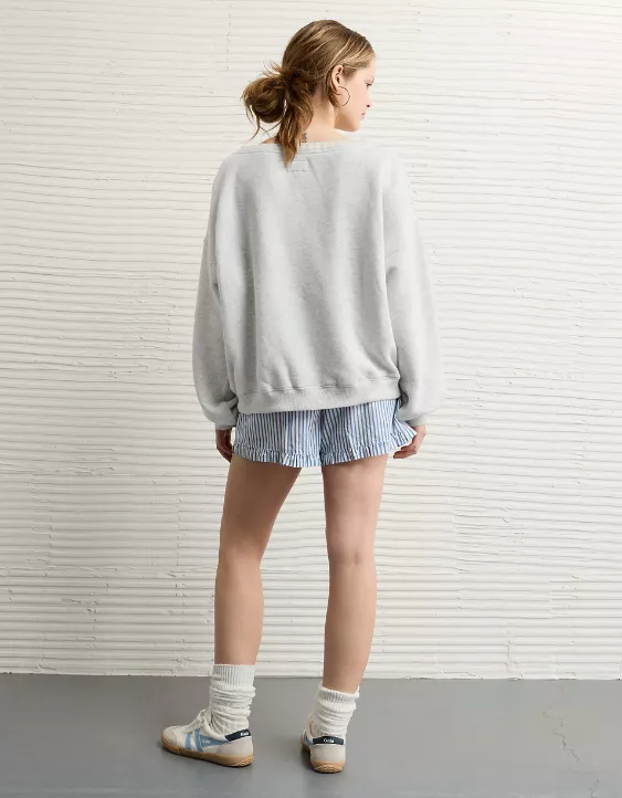 Aeo AE Off The Shoulder Destination Graphic Sweatshirt