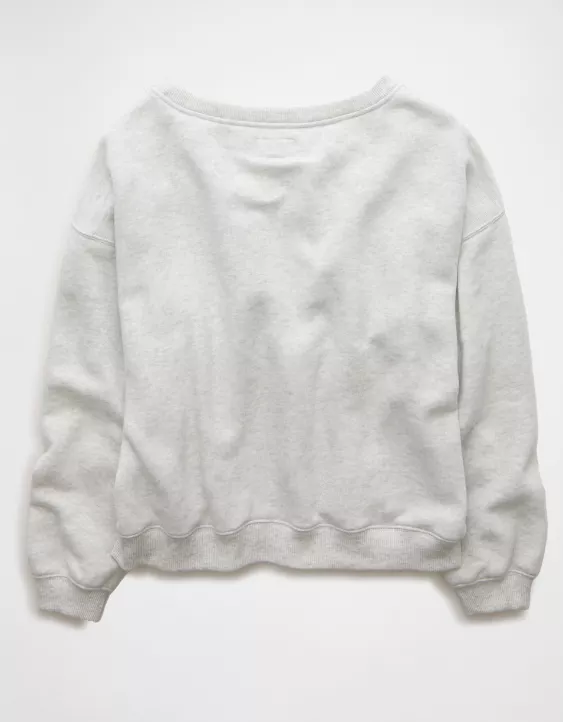 Aeo AE Off The Shoulder Destination Graphic Sweatshirt