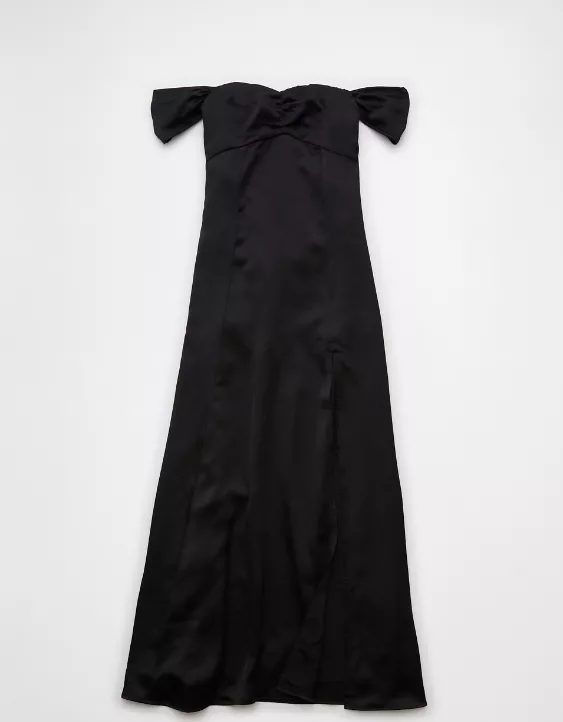Aeo AE Satin Sweetheart Off-The-Shoulder Maxi Dress