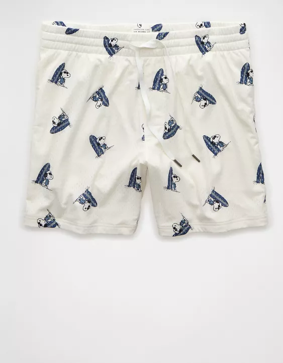 Aeo AE Sofa Surfin' 6" Snoopy Graphic Mesh Lounge Short