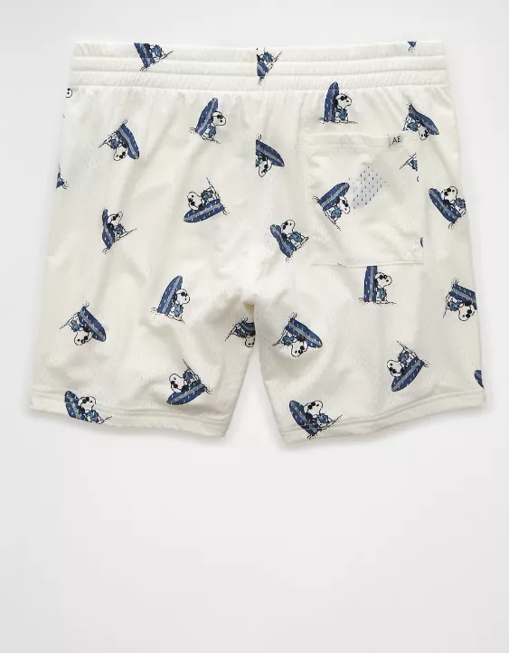 Aeo AE Sofa Surfin' 6" Snoopy Graphic Mesh Lounge Short