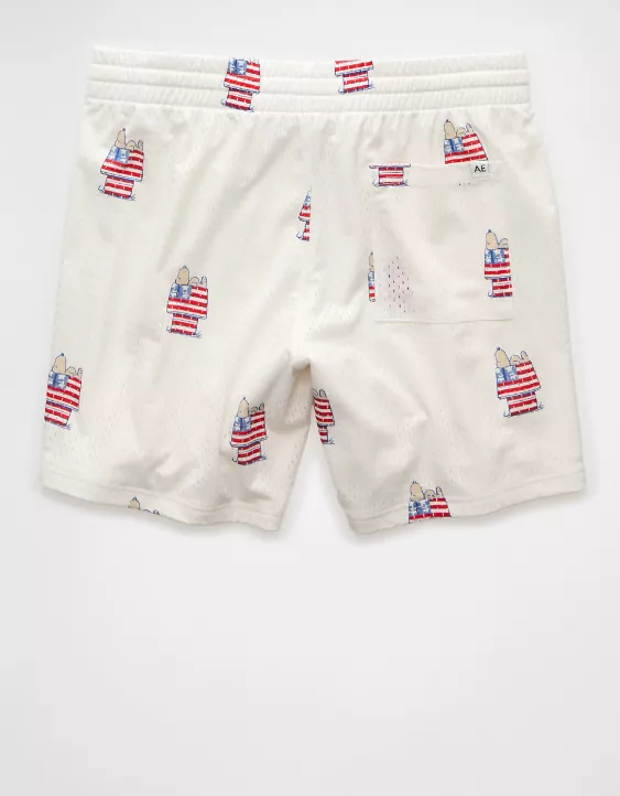 Aeo AE Sofa Surfin' 6" Snoopy Graphic Mesh Lounge Short