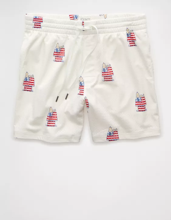 Aeo AE Sofa Surfin' 6" Snoopy Graphic Mesh Lounge Short