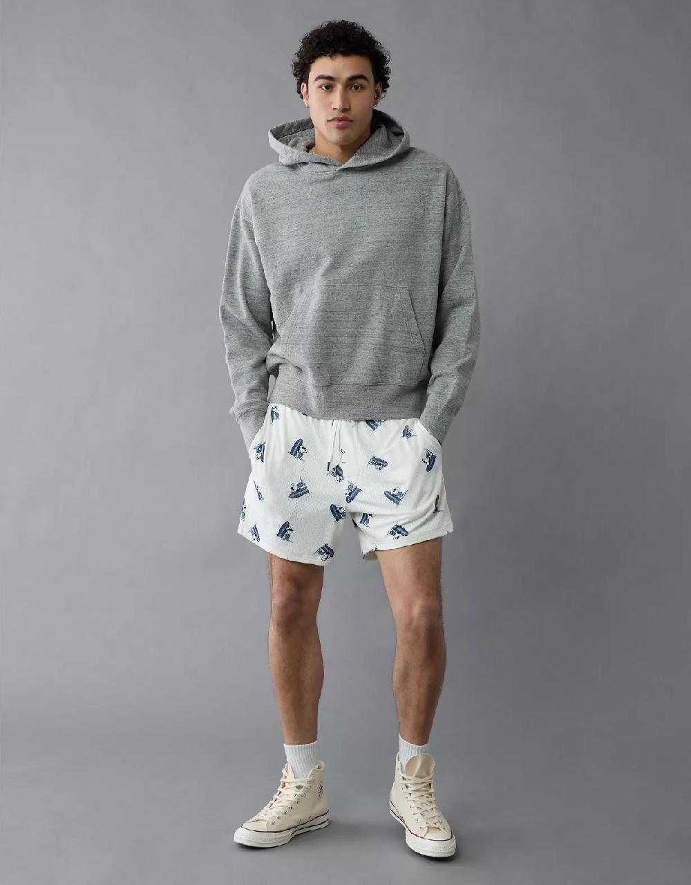 aeo AE Sofa Surfin' 6" Snoopy Graphic Mesh Lounge Short