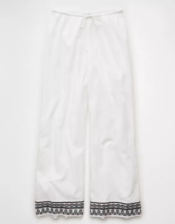 Aeo AE Stretch High-Waisted Embroidered Pull-On Pant