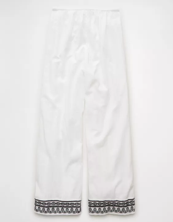 Aeo AE Stretch High-Waisted Embroidered Pull-On Pant