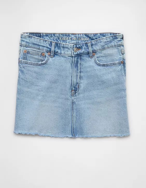 Aeo AE Stretch High-Waisted Perfect Denim Mini Skirt