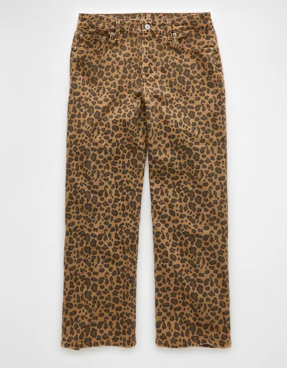 Aeo AE Stretch Leopard High-Waisted Stovepipe Ankle Pant