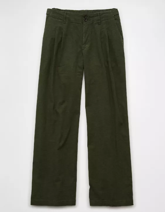 Aeo AE Stretch Linen-Blend High-Waisted Wide-Leg Trouser