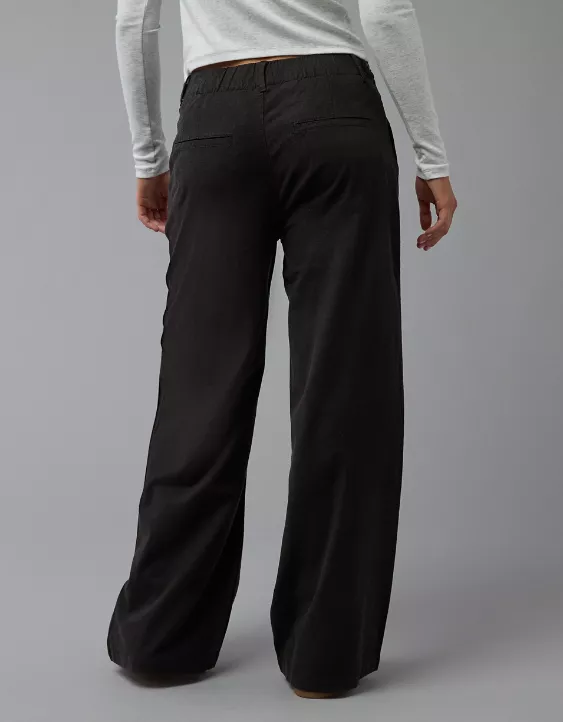 Aeo AE Stretch Linen-Blend High-Waisted Wide-Leg Trouser