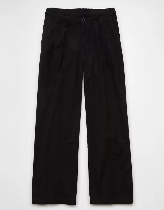 Aeo AE Stretch Linen-Blend High-Waisted Wide-Leg Trouser