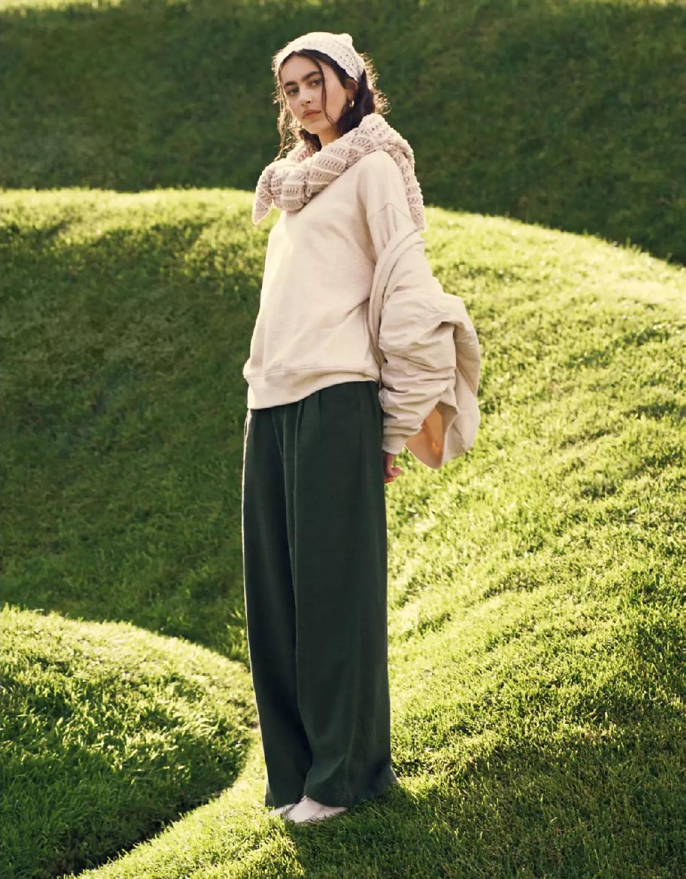 aeo AE Stretch Linen-Blend High-Waisted Wide-Leg Trouser