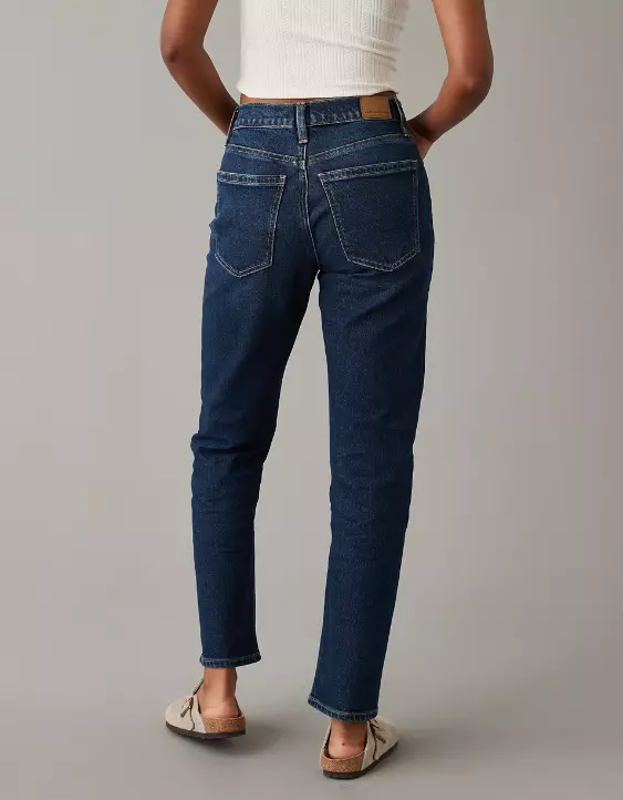 Aeo AE Stretch Super High-Waisted Ankle Straight Jean