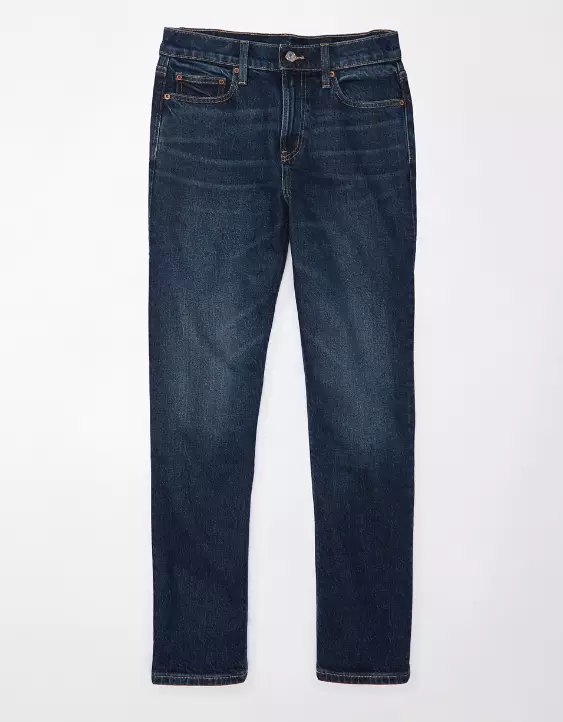 Aeo AE Stretch Super High-Waisted Ankle Straight Jean