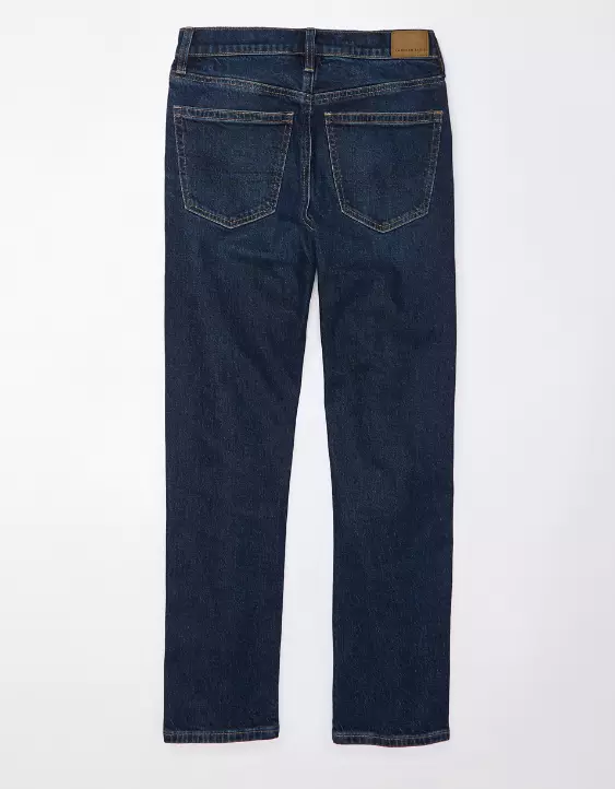 Aeo AE Stretch Super High-Waisted Ankle Straight Jean