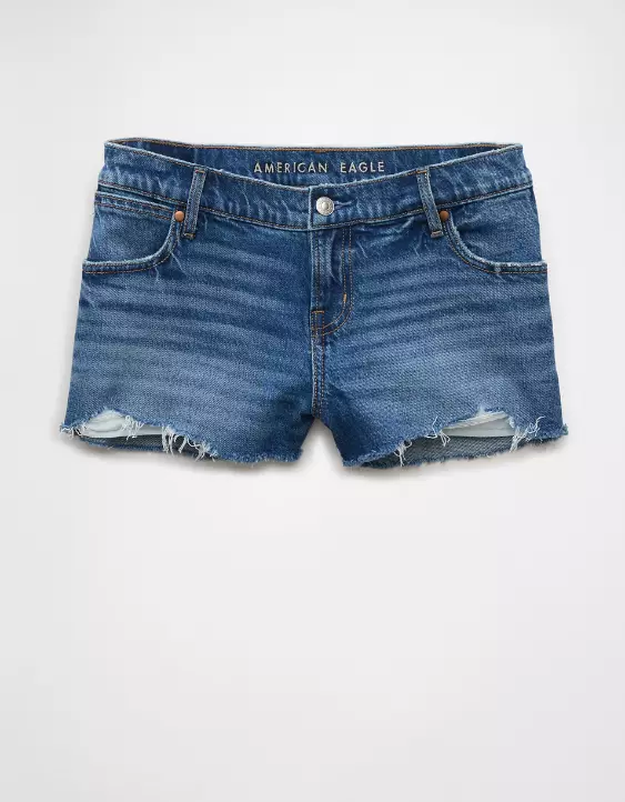 Aeo AE Stretch Super Low-Rise Denim Perfect Shortie