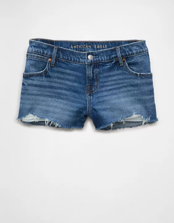 Aeo AE Stretch Super Low-Rise Denim Perfect Shortie