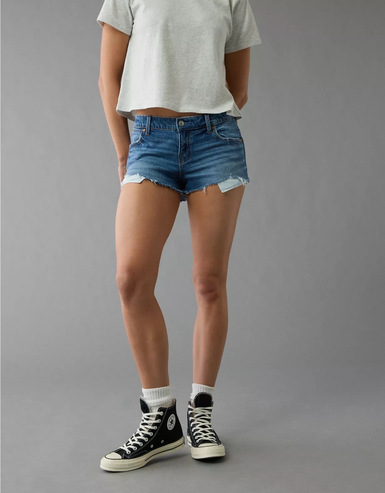 aeo AE Stretch Super Low-Rise Denim Perfect Shortie