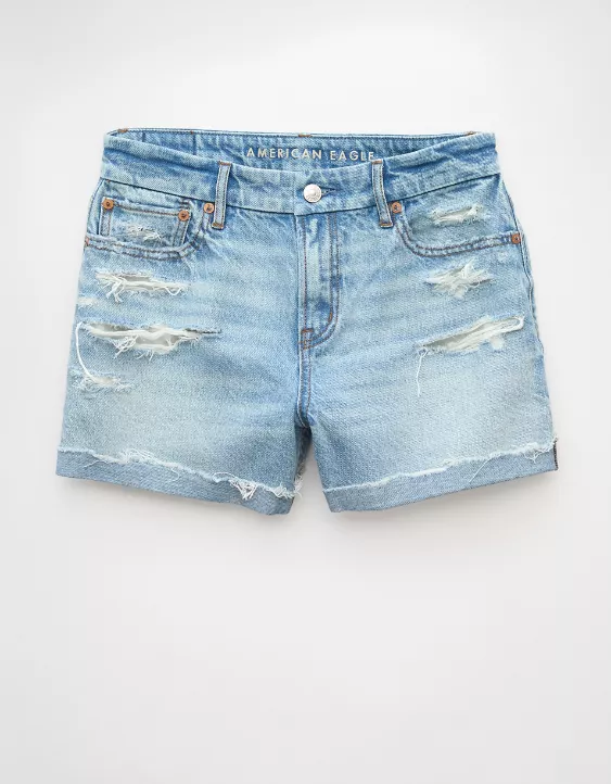 Aeo AE Strigid Curvy Ripped Super High-Waisted Relaxed Short