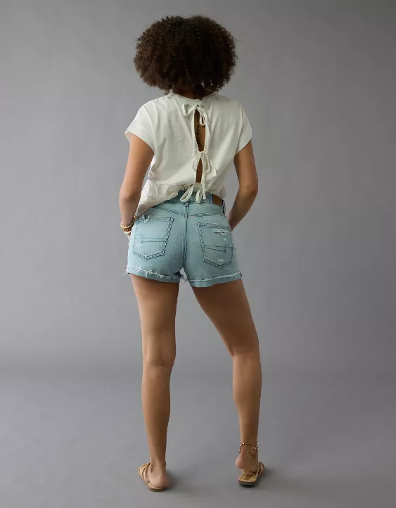 Aeo AE Strigid Curvy Ripped Super High-Waisted Relaxed Short