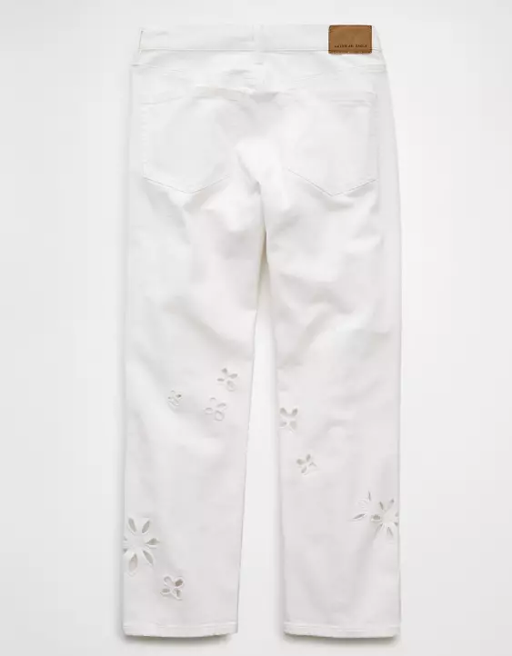Aeo AE Strigid Embroidered Low-Rise Ex-Boyfriend Jean