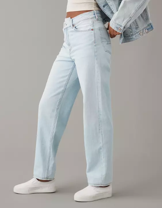 Aeo AE Strigid Highest Waist Crossover Baggy Straight Jean