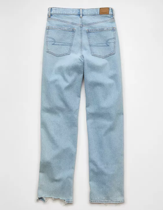 Aeo AE Strigid Ripped Super High-Waisted Baggy Straight Jean