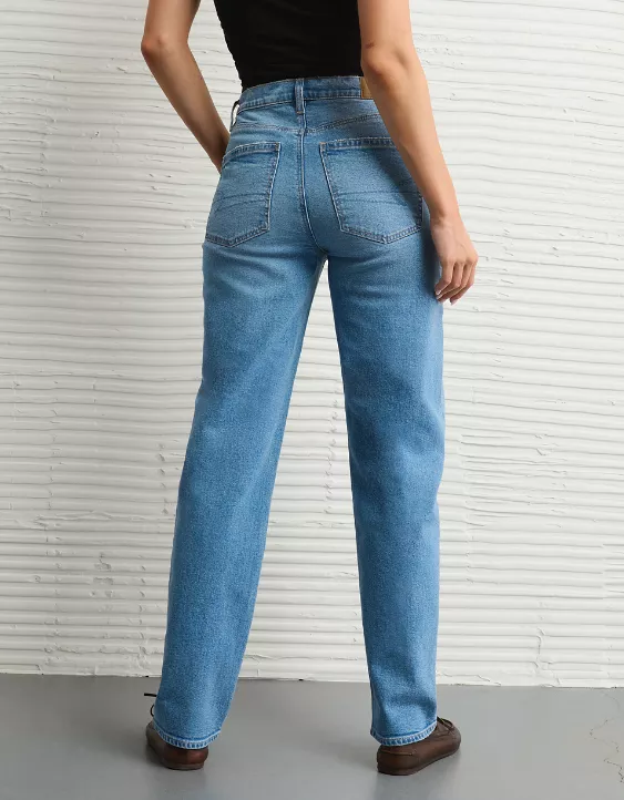 Aeo AE Strigid Super High-Waisted Baggy Straight Jean