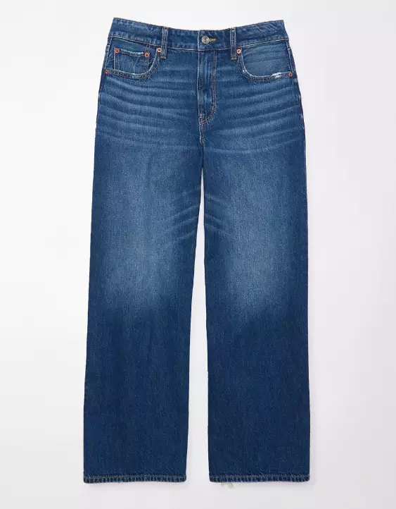 Aeo AE Strigid Super High-Waisted Baggy Wide-Leg Ankle Jean