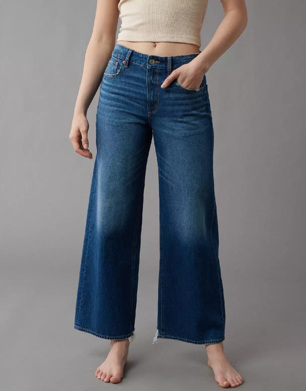 aeo AE Strigid Super High-Waisted Baggy Wide-Leg Ankle Jean