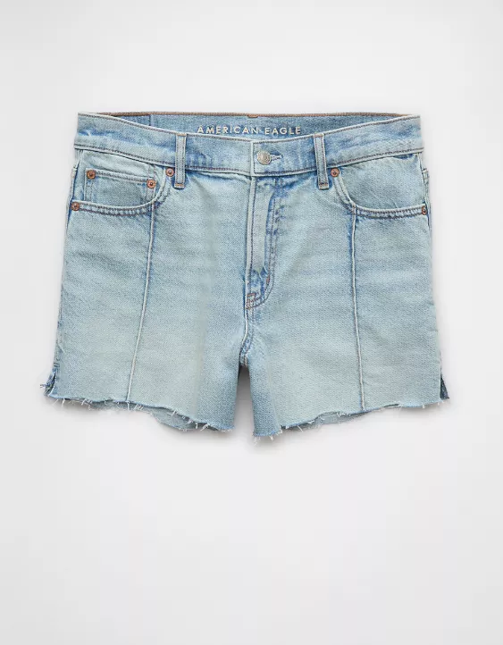 Aeo AE Strigid Super High-Waisted Relaxed Denim Short