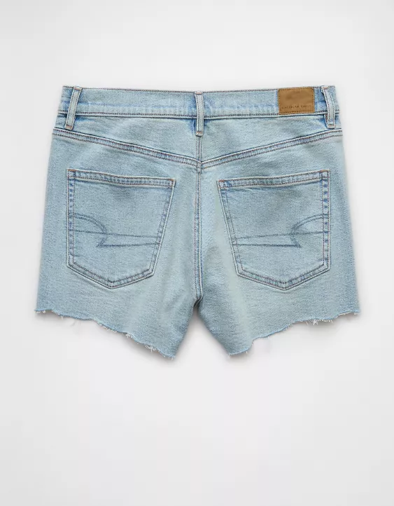 Aeo AE Strigid Super High-Waisted Relaxed Denim Short