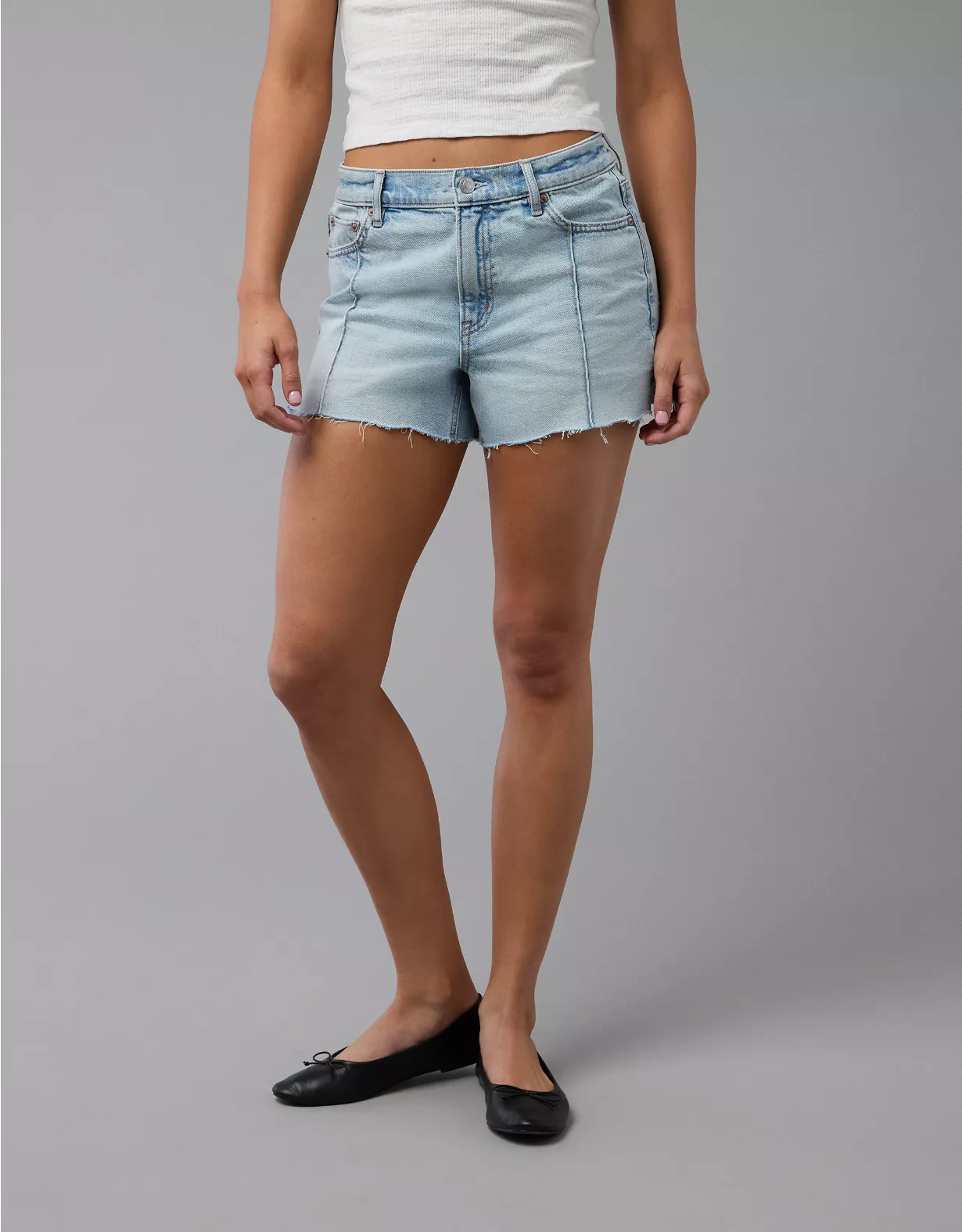 aeo AE Strigid Super High-Waisted Relaxed Denim Short