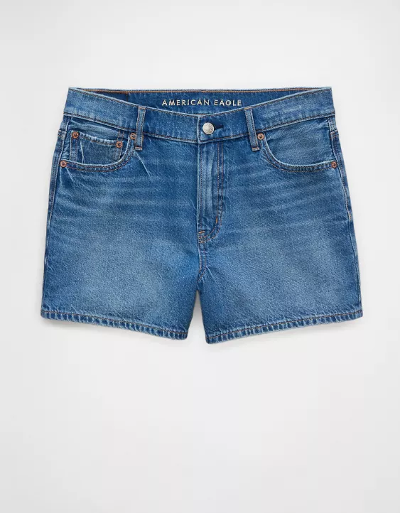 Aeo AE Strigid Super High-Waisted Relaxed Denim Short