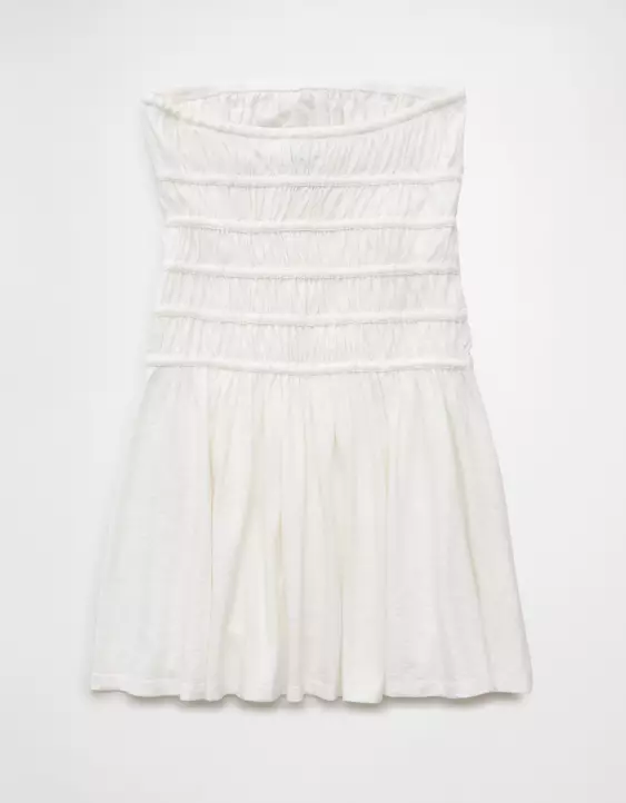 Aeo AE Sunchaser Knit Strapless Smocked Bodice Mini Dress